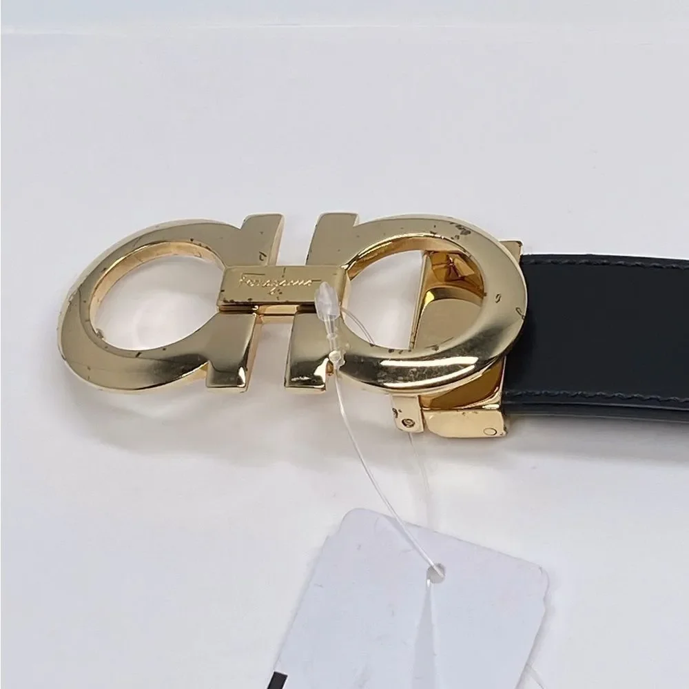 Ferragamo Reversible Adjustable Double-Gancini Leather Belt size 46 - Picture 5 of 8